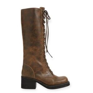 Jeffrey Campbell Tyro Lace-Up Boots, Tan Distressed, Size 7.5 New w/o Box